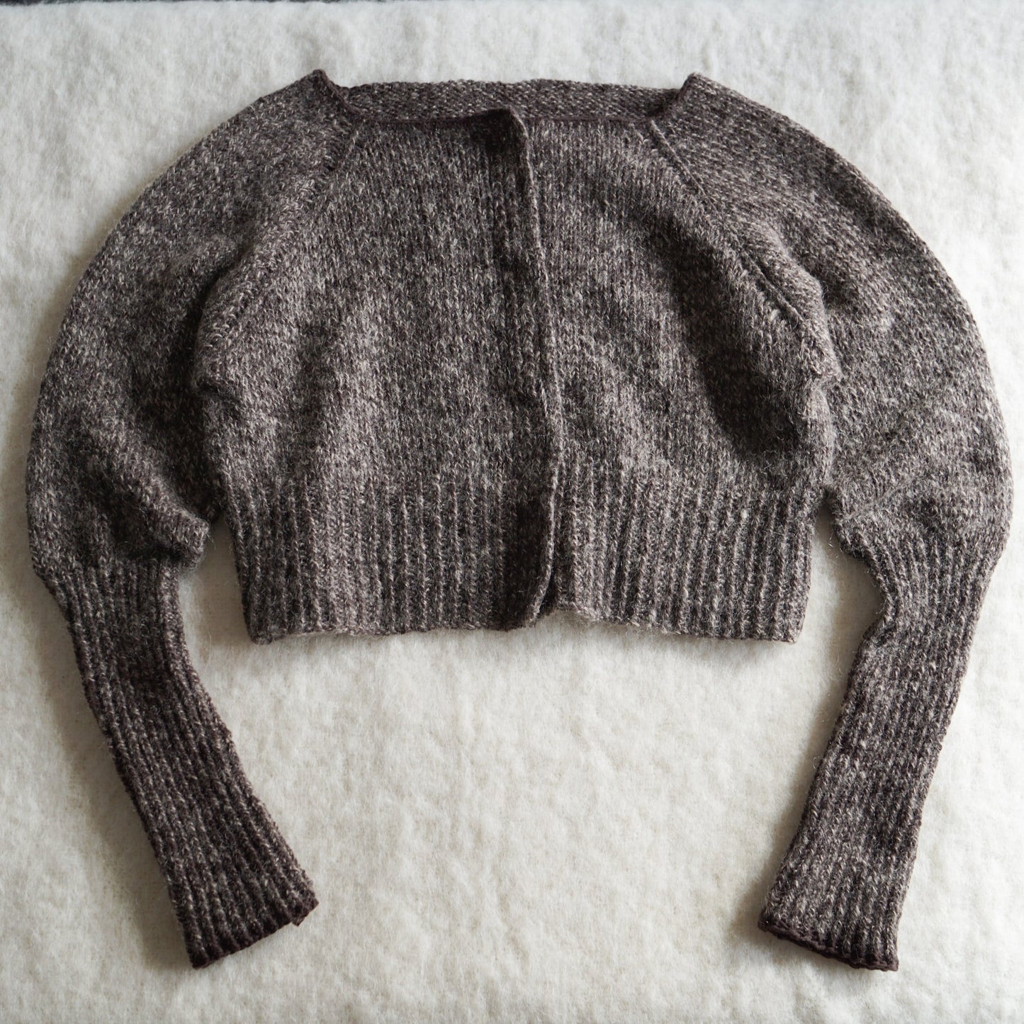 Long Rib Sleeve Raglan Cardigan