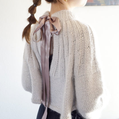 Back Open Ribbon Sweater