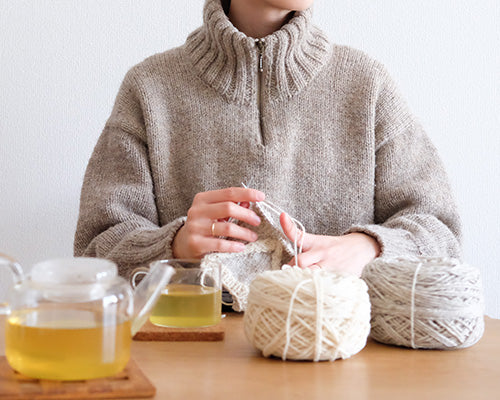 Double rib zip sweater