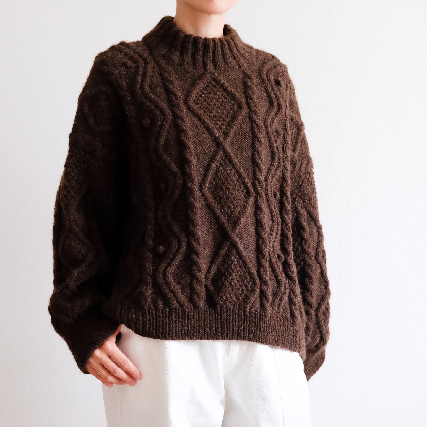 Diamond aran sweater