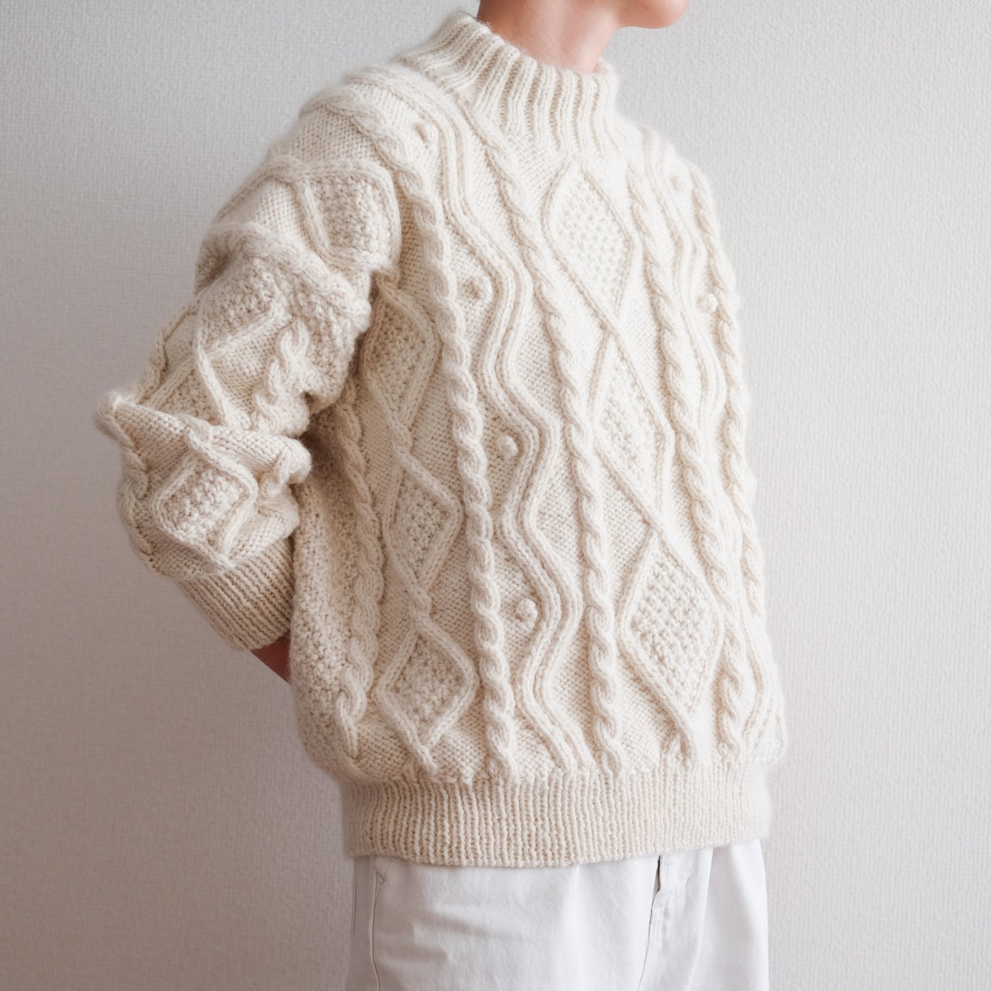 Diamond aran sweater