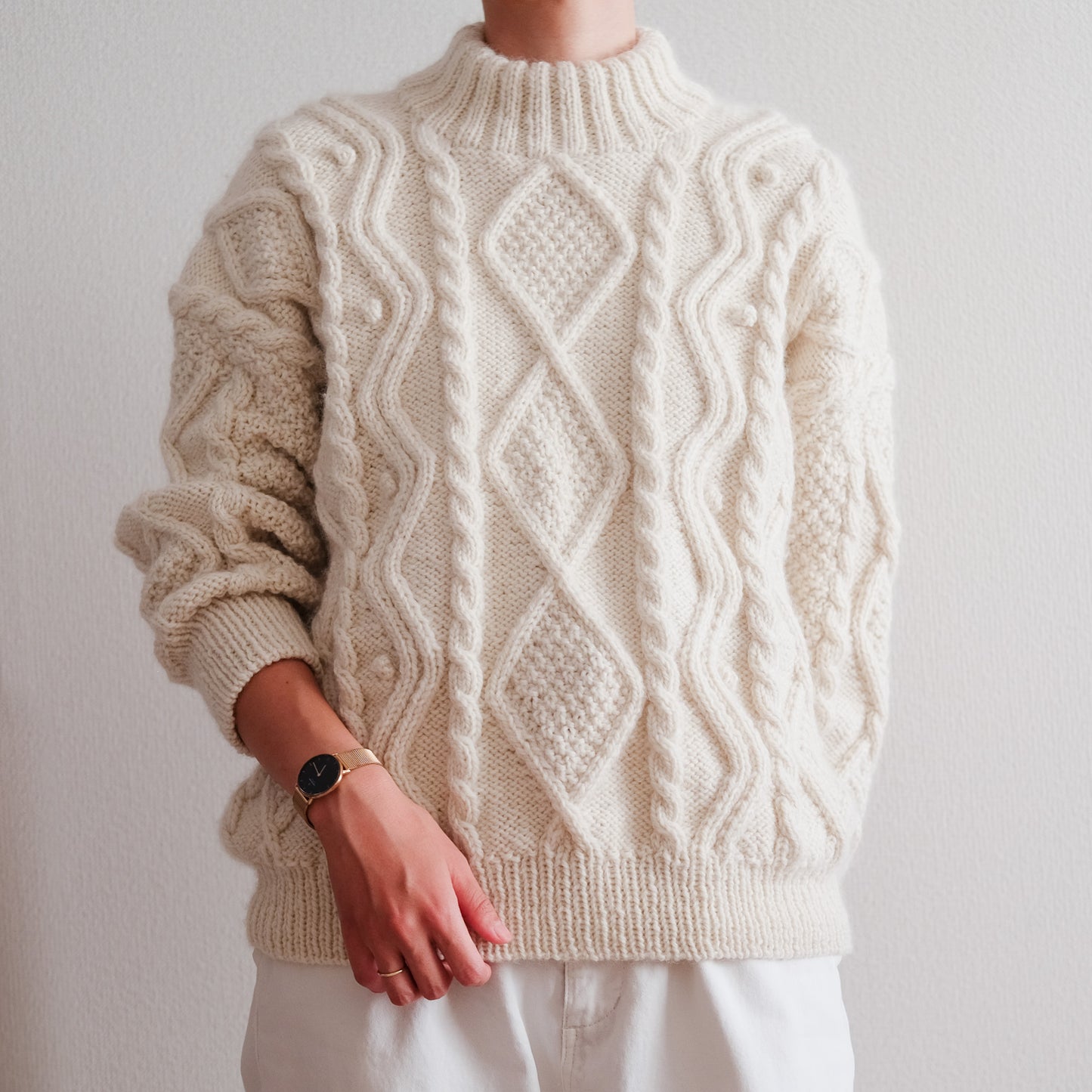 Diamond aran sweater