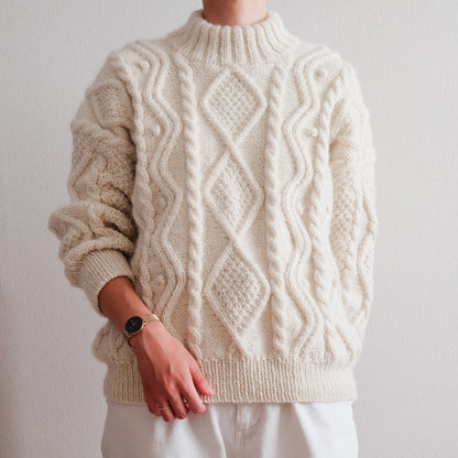 Diamond aran sweater