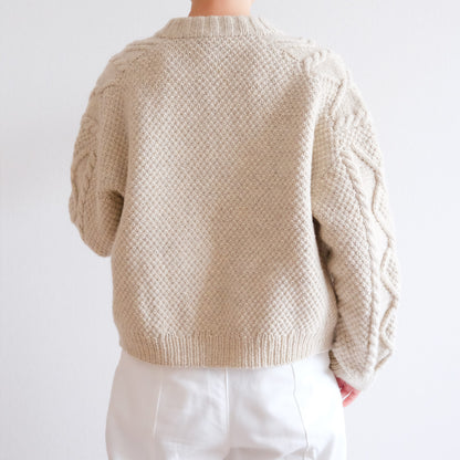 Diamond aran cardigan