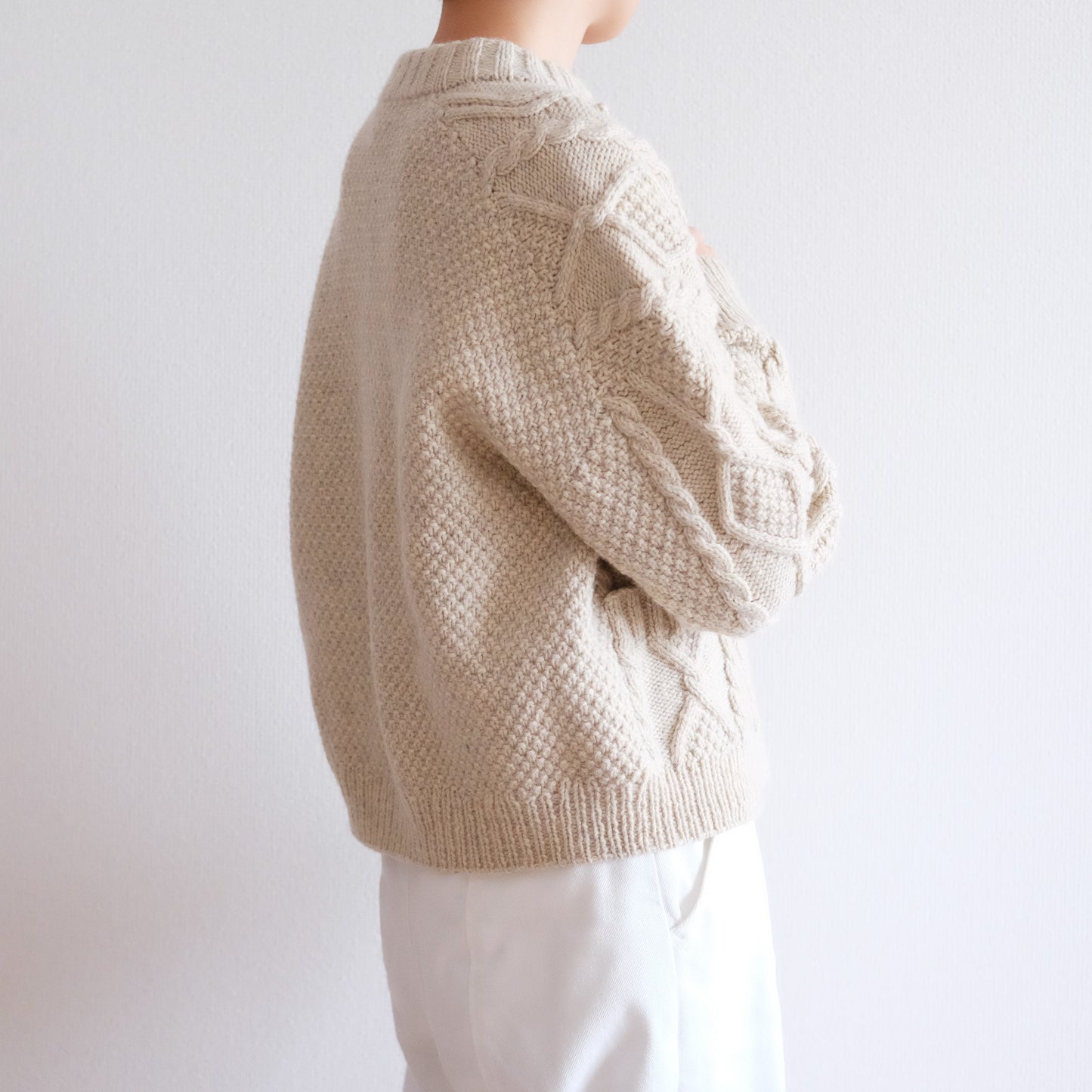 Diamond aran cardigan