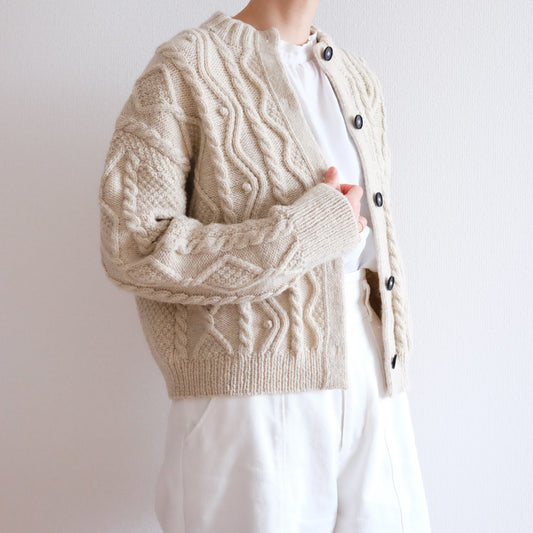 Diamond aran cardigan