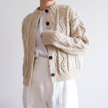 Diamond aran cardigan