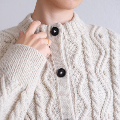 Diamond aran cardigan