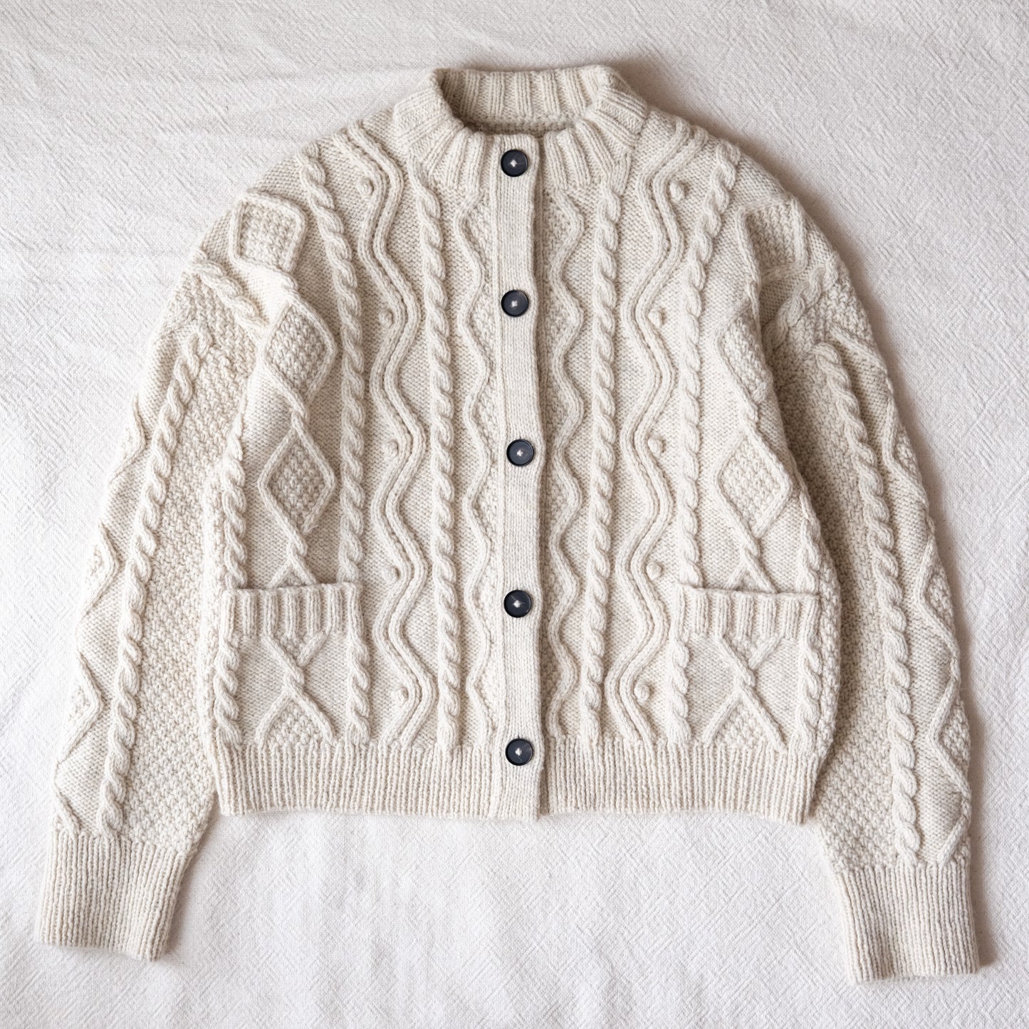 Diamond aran cardigan