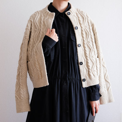 Diamond aran cardigan