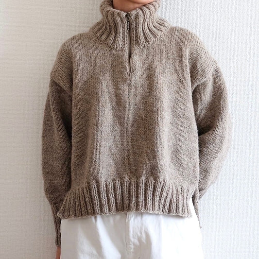 Double rib zip sweater