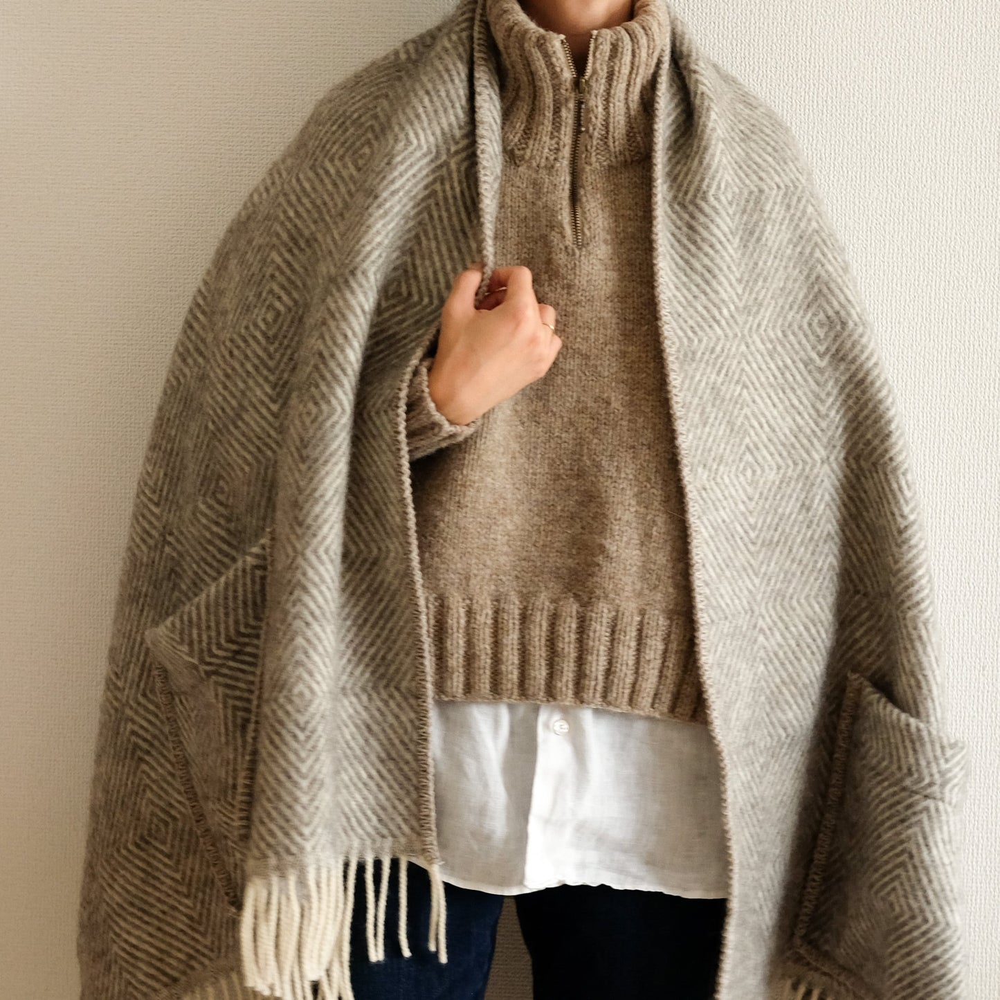 Double rib zip sweater